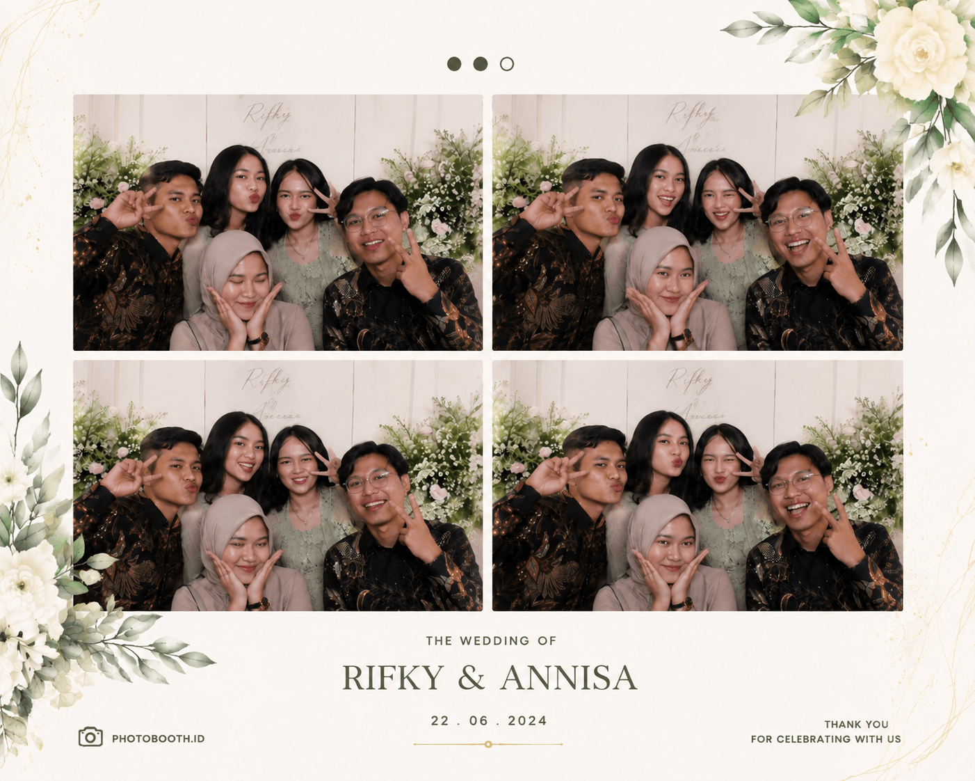 Photo strip hasil photobooth di acara wedding